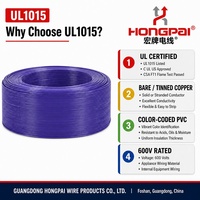 Fil de cuivre toronné HONGPAI UL1015 26AWG, isolation PVC 600V, ULVW-1 CSA FT1, câble de raccordement solaire et automobile