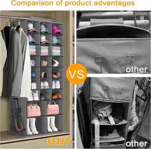 Collapsible <b>Shoe</b> Closet Organizers Closet Hanging <b>Shoe</b> Storage Rack Holder Shelves with 4 Large Side Pockets - Product Image 6