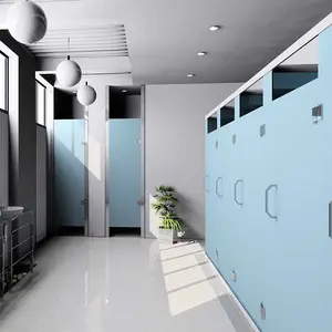 Satılık halka açık yerler için özelleştirilmiş kompakt levha su geçirmez tuvalet kabin bölümü 1