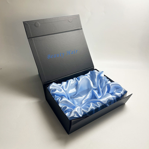 Boîte d'emballage cosmétique magnétique rigide en carton de luxe pour perruques tressées et extensions capillaires pour femmes noires, boîtes à perruques personnalisées en feuille d'aluminium - Product Image 4