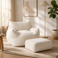 Fauteuil Poire Moderne Inclinable en Velours Côtelé Géant, Canapé Paresseux, Fauteuil Confortable pour Adultes, Idéal pour Coin Lecture, Chambre, Hôtel
