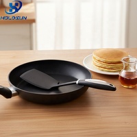 Spatule de cuisine solide en nylon, écologique, avec logo personnalisé, de qualité alimentaire, antiadhésive, noire, légère, résistante au lave-vaisselle