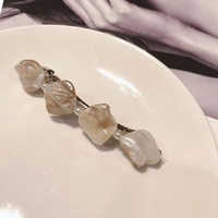 Q & Y – épingles à cheveux en métal pour femmes, Style Baroque, nouvelle coquille de pierre naturelle Za, Barrettes de cheveux en cristal en pierre naturelle faites à la main pour dames