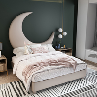 Muebles de dormitorio tapizados para niños, cama moderna de madera de lujo, conjunto de habitación