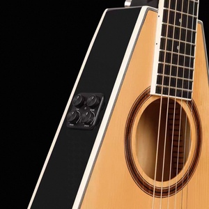 Guitare de voyage électro-acoustique en épicéa solide de 32 pouces de haute qualité avec micro-vibration pour la musique - Product Image 4
