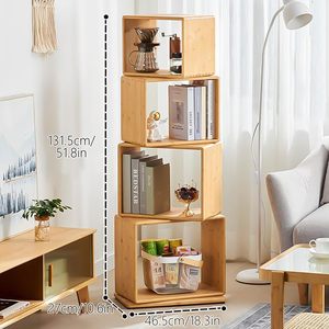 Combohome comodino unico in bambù per la decorazione della casa grande comodino scaffale tavolo con porta libri - Product Image 2