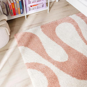 地毯300X400设计师风格客厅卧室地毯线条黑色条纹高级床头毯家居蓬松地毯 - Product Image 3