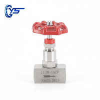 Válvula de aguja Yaosheng de acero inoxidable 304/316 J13W DN6-DN40, 10000 psi, alta presión, manual, roscada, de 1 vía, tipo stop, precio de fábrica