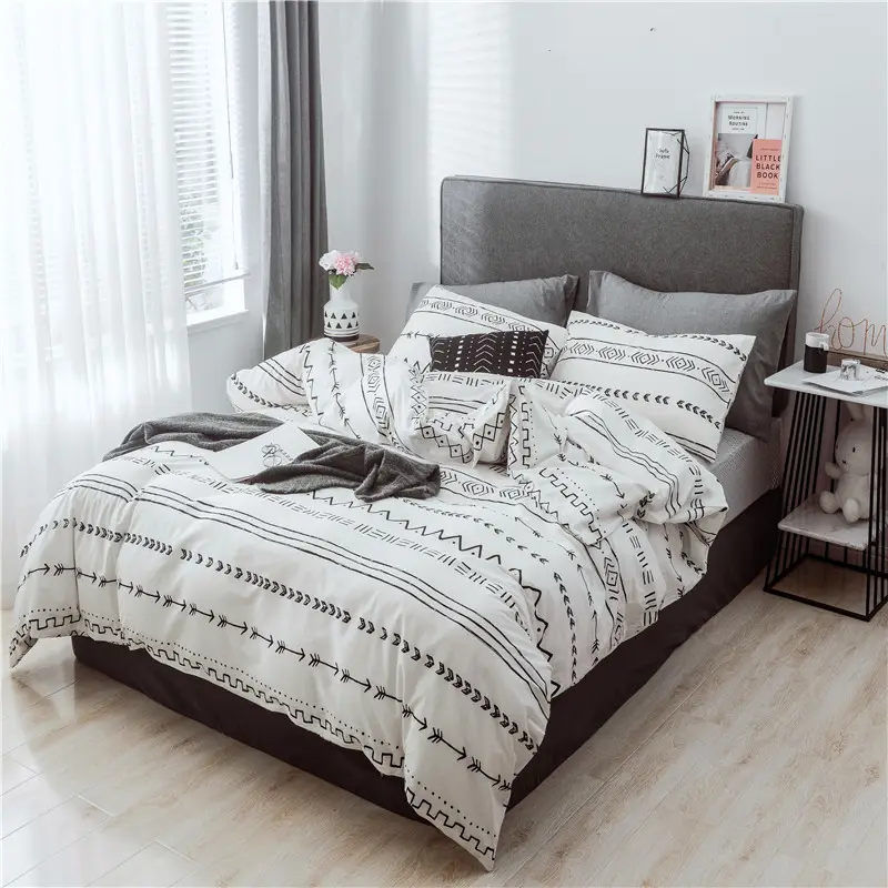 3d मुद्रित बिस्तर पर चादर Bedsheets तकिया के साथ 100% कपास कपड़े Bedsheet बिस्तर सेट कवर