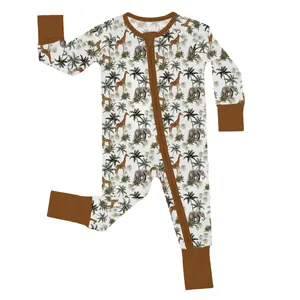 HONGBO Baby Clothes Toddler Girl Clothes Soft Girls Rompers Wholesale Custom Bamboo Printed Short Sleeve Casual