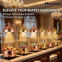 Huadison Hotel Supplies Réchaud de buffet suspendu Or rose de luxe pour la restauration