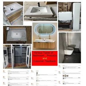 Combinación de Mueble de Baño de Madera Maciza con Lavabo Integrado de Cerámica y Espejo LED para Hogar y Hotel, Tocadores de Baño Modernos - Product Image 5