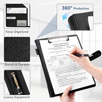 Porte-documents professionnel en similicuir avec presse-papiers, classeur et bloc-notes format A4/Letter pour la rédaction de CV
