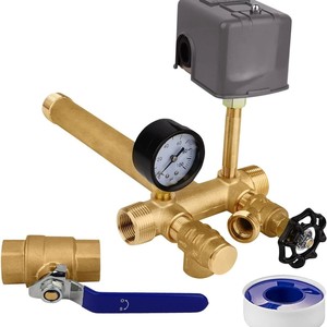 Kit de vanne de réduction de pression Wansheng avec manomètre et raccords pour système d'eau, ensemble de vanne en laiton à 3 voies - Product Image 1