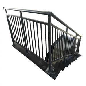 Barrière de sécurité en fer forgé en acier zingué, simple, peinte en noir, à fixation au sol, pour <span class=keywords><strong>escalier</strong></span>, balcon, fenêtre en baie et aire de circulation - Product Image 1