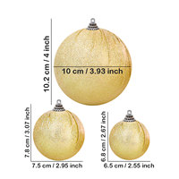 Boules suspendues en tissu brillant doré de 10 cm, boules de Noël, décoration intérieure, réutilisables pour les fêtes d'anniversaire, les mariages