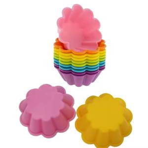3 Inch Eco-Friendly <b>Silicone</b> Floret Cupcake Liners Bar-Shaped Moulds Muffin Tin Brioche Cups for Food & Gift <b>Baking</b> - Product Image 3