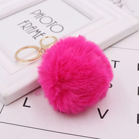 Vente en gros de pompons en fourrure colorés, style simple, moelleux et mignon, 8 cm, pour sacs, pendentif