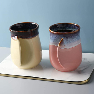 Tasse à café en grès personnalisable verte réactive <span class=keywords><strong>de</strong></span> style japonais <span class=keywords><strong>de</strong></span> 550ml avec poignée spéciale - Product Image 4