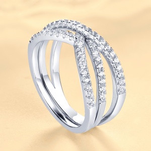 Anillo de Plata de Ley con Circonita Chapado en Rodio para Mujer, Estilo Punk Moderno y Elegante, Certificado por CMA, para Bodas, Aniversarios y Fiestas - Product Image 1