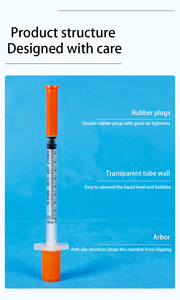 Jeringa de 1 ml, 5 ml, 10 ml con Tapa de Seguridad Personalizada, Desechable, <span class=keywords><strong>para</strong></span> Inyección de <span class=keywords><strong>Insulina</strong></span>, con Escala Precisa - Product Image 3