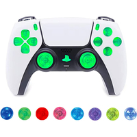 Kit de personnalisation LED lumineuse multicolore 6 couleurs pour contrôleur PS5 avec stick et boutons transparents
