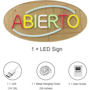 Spanish Abierto Letreros Neon LED dimmable USB powered ambient <b>light</b> store <b>window</b> decoration <b>light</b> street indicator <b>light</b> 5V - Product Image 1