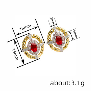 Orecchini a Perno Bicolore Vintage per Donne, Stile Artistico, Gioielli Eleganti e alla Moda - Product Image 4