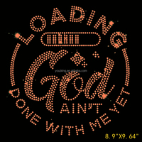 Dieu n'en a pas encore fini avec moi Hotfix Rhinestones Transfer Christian Quote Bling Rhinestone Transfer Iron on Motif Applique Chargement