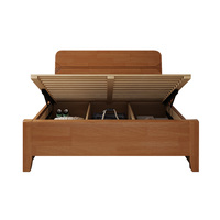 QINUO Ensemble de meubles de chambre à coucher de style chinois moderne et minimaliste avec lit de rangement haut, lit simple ou double