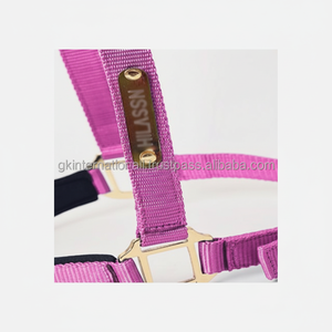 Sangle en nylon extra confortable de qualité supérieure licou de cheval en nylon coloré léger avec matériel en laiton en acier inoxydable - Product Image 1