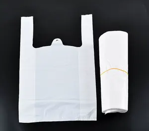 Supplier Custom Printed Supermarket Handle Vest Poly T Shirt Bag Shopping Packaging Plastic Bags