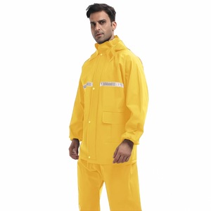 Combinaison de pluie en PVC résistant, imperméable, <span class=keywords><strong>veste</strong></span> de pluie en tissu tricoté, imperméables durables pour la randonnée - Product Image 3