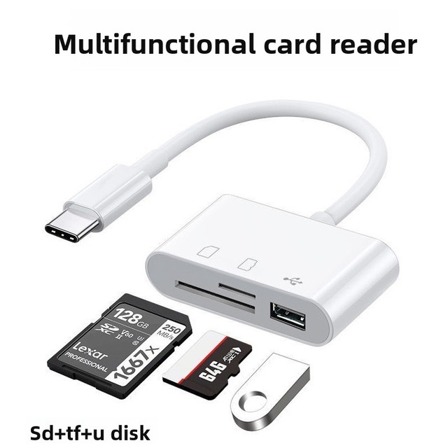 3in1 Type-C Card Readers Multi-function OTG SD/TF USB U Flash Drives for Type-C Android Phones Computers Tablet Laptop