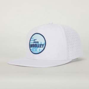 Wholesale Custom Embroidery Patch Logo High Quality 6 Panel <b>Flat</b> Brim <b>Hat</b> White Polyester Gorras Laser Cut Hole Snapback <b>Cap</b> - Product Image 1