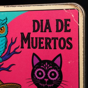 Letrero Metálico Personalizado al por Mayor para el Día de Muertos, Decoración de Pared con Gato Negro de Azúcar para Bar <span class=keywords><strong>Mexicano</strong></span> - Product Image 4