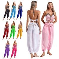 Danse du ventre Sequin Crop Tops Pantalon Costume Festival Club Rave Tenues fantaisie