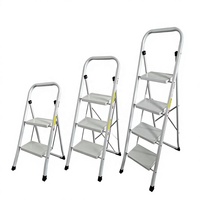 Offre à Durée Limitée : Échelle Pliante en Acier Carbone à 3 Marches Antidérapante avec Main Courante, Capacité 150 kg, Conforme EN 131, Moderne, pour Extérieur, Supermarché, Salle de Bain