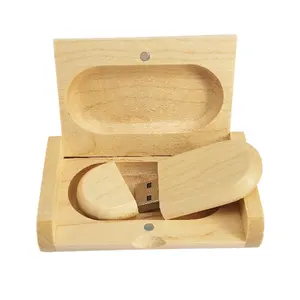 Groothandel Bulk Goedkope Houten Usb Pen Drive Met Houten Doos Pakket Gepersonaliseerde Marketing Relatiegeschenk Flash Memory Box