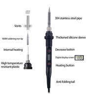 Fer à souder électrique LCD à température réglable 220V EU TP-F936 80W en acier inoxydable pour poste de soudage et de retravail