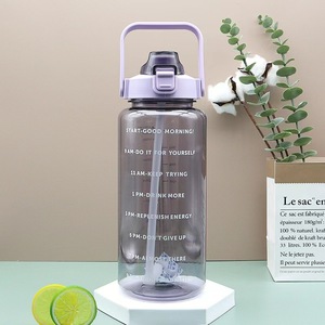 Borraccia Sportiva in Plastica Trasparente da 2L per Bambini con Cannuccia, Manico e Indicatore Orario - Grande Capacità, Ideale per Scuola - Offerta Speciale - Product Image 3