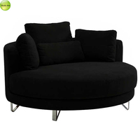 Redde Boo Chaise de canapé simple en tissu design rond de grande taille avec pieds en métal pour villa de loisirs