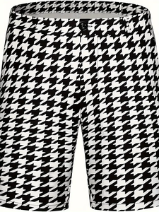 <b>dropshipping</b> Men's Casual Houndstooth Athletic Shorts - Lightweight Polyester Blend, Elastic Waistband with Drawstring - Product Image 5