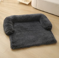 Langes Plüsch-Hundebett Sofa mit Abnehmbarem Waschbarem Bezug Beruhigendes Haustierbett für Große Hunde