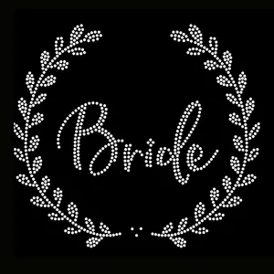 Wedding Bride Bridal Bling Design Crystal Hotfix Sparkle Transfer Applique Make Your Own Bridal Shirt DIY