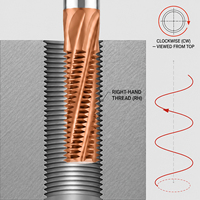 Fraise à fileter à profil complet BSP G pour acier, en carbure monobloc revêtu, pour CNC, usage général, haute vitesse, spirale profonde