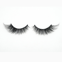 Vente en gros de faux cils en vison avec boîte à cils personnalisée, cils naturels en faux vison de 18mm, cils à bande complète