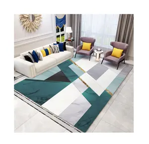 Green and White Geometric Kitchen Rugs Rag Karpet Carpet