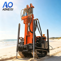 Foreuse hydraulique diesel sur chenilles pour puits d'eau, profondeur 260 m, pour l'approvisionnement en eau souterraine et les applications agricoles