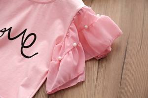 Conjunto de Ropa para Niñas Bebés 2022, Camiseta de Manga Corta con Letras + Pantalones, Conjuntos Económicos - Product Image 5